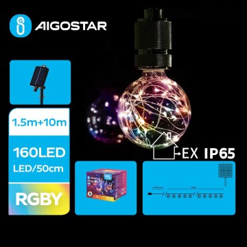 Aigostar - Guirnalda solar LED 20xLED/8 funciones 11,5m IP65 multicolor