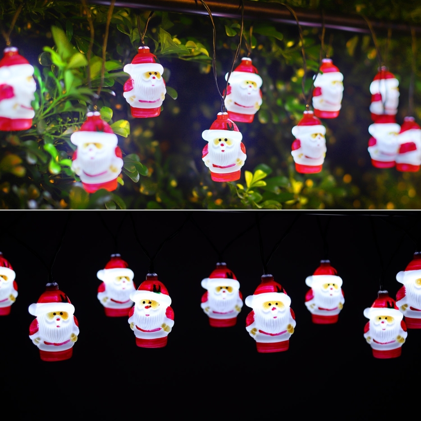 Aigostar - Guirnalda solar LED de Navidad 10xLED/3,8 m IP44 blanco frío 400 mAh