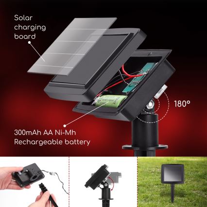 Aigostar - Guirnalda solar LED de Navidad 10xLED/3,8 m IP44 blanco frío 400 mAh