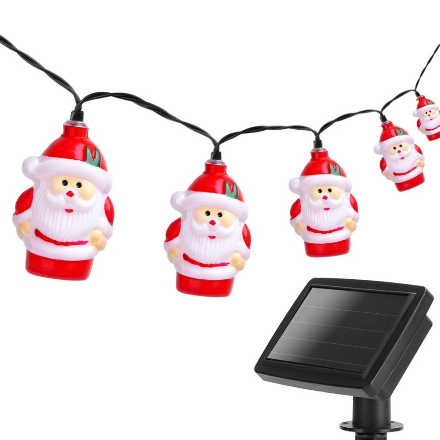 Aigostar - Guirnalda solar LED de Navidad 10xLED/3,8 m IP44 blanco frío 400 mAh