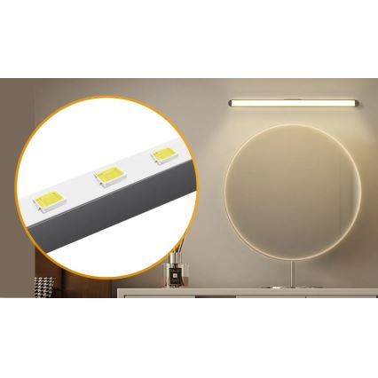 Aigostar - Iluminación LED para espejo recargable y regulable LED/2,9W/5V 2000 mAh