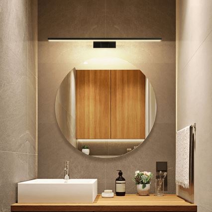 Aigostar - Iluminación LED para espejo de baño LED/12W/230V 4000K 60 cm IP44 negra