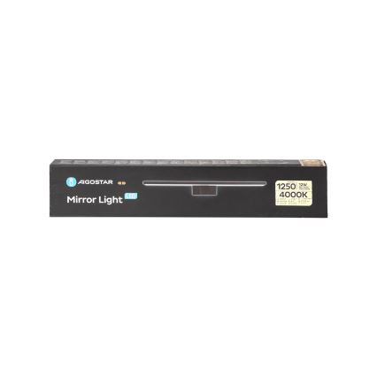 Aigostar - Iluminación LED para espejo de baño LED/12W/230V 4000K 60 cm IP44 negra