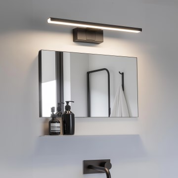 Aigostar - Iluminación LED para espejo de baño LED/8W/230V 4000K 40 cm IP44 negra