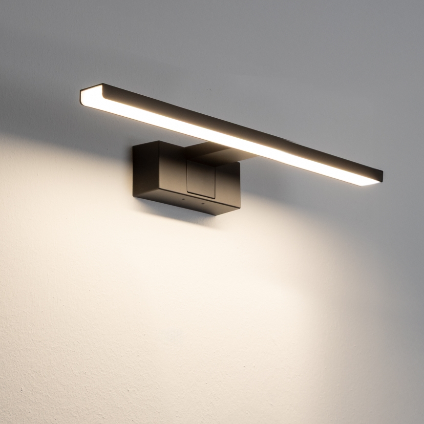 Aigostar - Iluminación LED para espejo de baño LED/8W/230V 4000K 40 cm IP44 negra