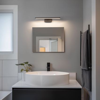 Aigostar - Iluminación LED para espejo de baño LED/8W/230V 4000K 40 cm IP44 negra