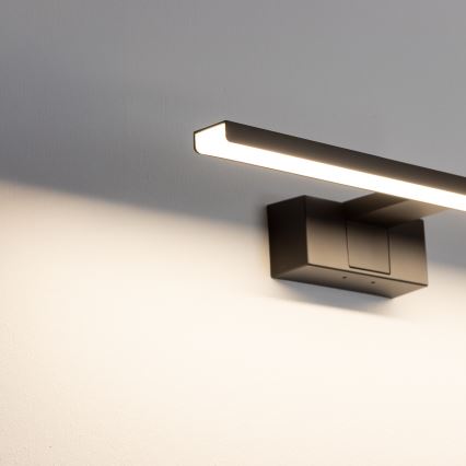 Aigostar - Iluminación LED para espejo de baño LED/8W/230V 4000K 40 cm IP44 negra