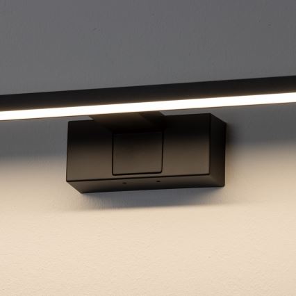 Aigostar - Iluminación LED para espejo de baño LED/8W/230V 4000K 40 cm IP44 negra