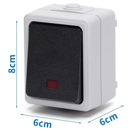 Aigostar - Interruptor de 1 botón IP54