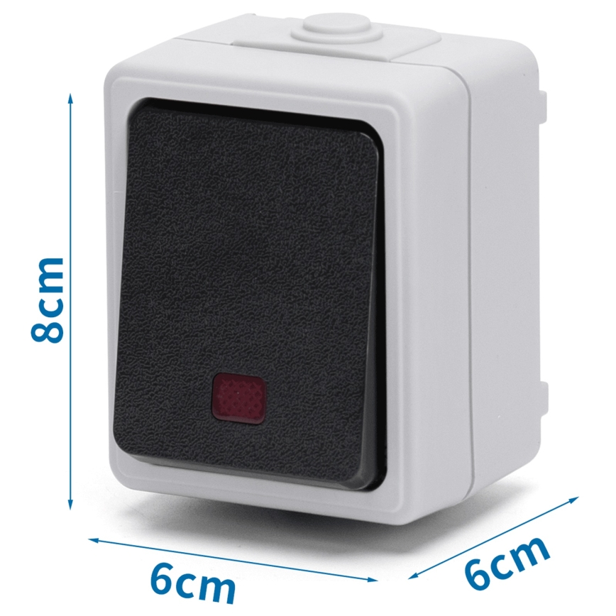 Aigostar - Interruptor de un botón IP54