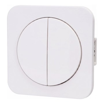 Aigostar - Interruptor doble con embellecedor n.º 6+6, blanco