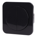 Aigostar - Interruptor doble con marco n.º 1, negro