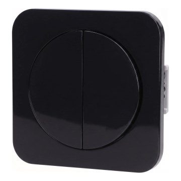Aigostar - Interruptor doble con marco n.º 5, negro