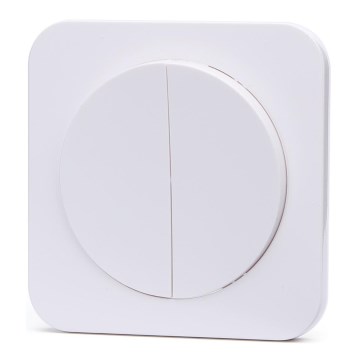 Aigostar - Interruptor doble con marco n.º 6, blanco