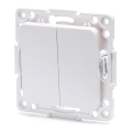Aigostar - Interruptor doble de escalera sin marco n.º 6 blanco
