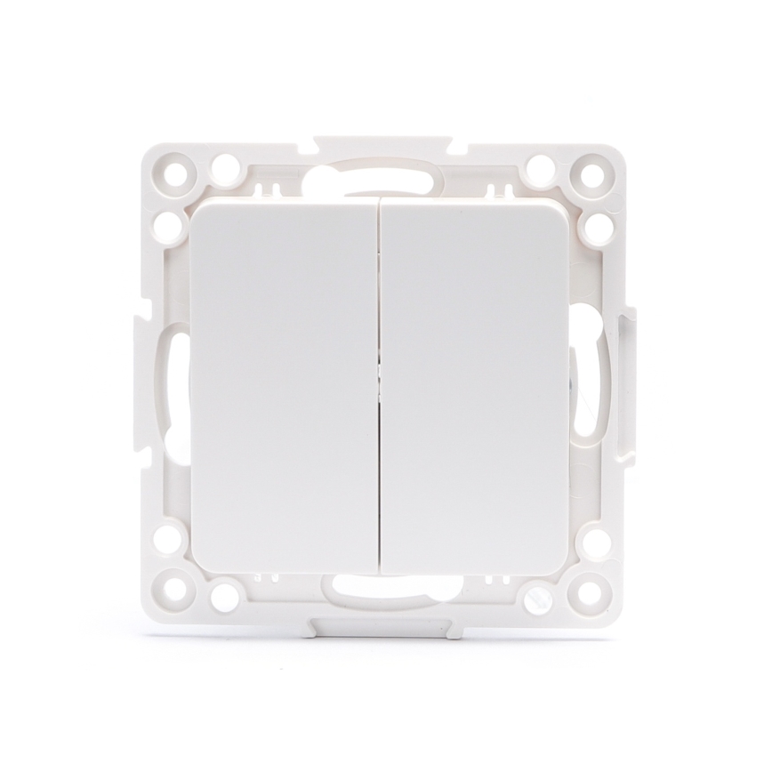 Aigostar - Interruptor doble de escalera sin marco n.º 6 blanco