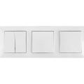 Aigostar - Interruptor doble n.º 6+6 y 2x interruptor sencillo n.º 1 blanco