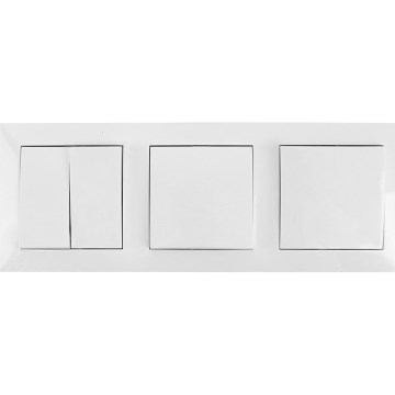 Aigostar - Interruptor doble n.º 6+6 y 2x interruptor sencillo n.º 1 blanco