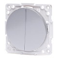 Aigostar - Interruptor doble sin marco č. 5 plateado