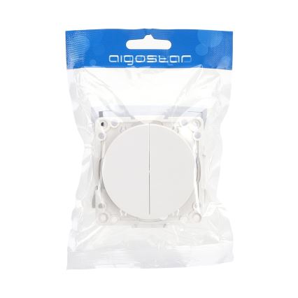 Aigostar - Interruptor doble sin marco n.º 5 blanco