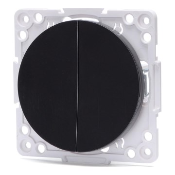 Aigostar - Interruptor doble sin marco n.º 5 color negro