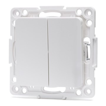 Aigostar - Interruptor doble sin marco n.º 6+6 blanco