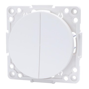 Aigostar - Interruptor doble sin marco n.º 6+6 blanco