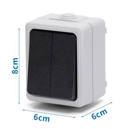 Aigostar - Interruptor doméstico de corriente alterna 250V/10A IP54