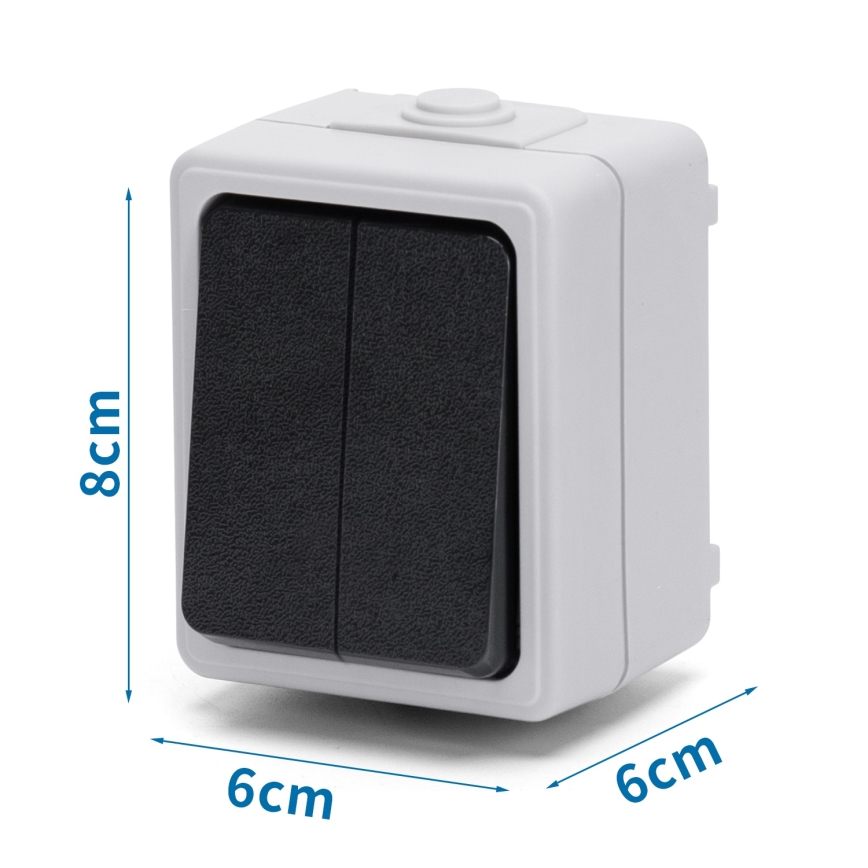 Aigostar - Interruptor doméstico de corriente alterna 250V/10A IP54
