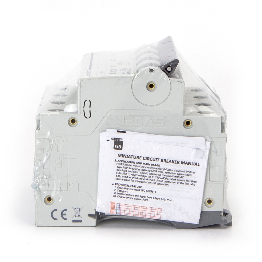 Aigostar - Interruptor magnetotérmico 4 polos (4P) 20 A, curva C, 400 V