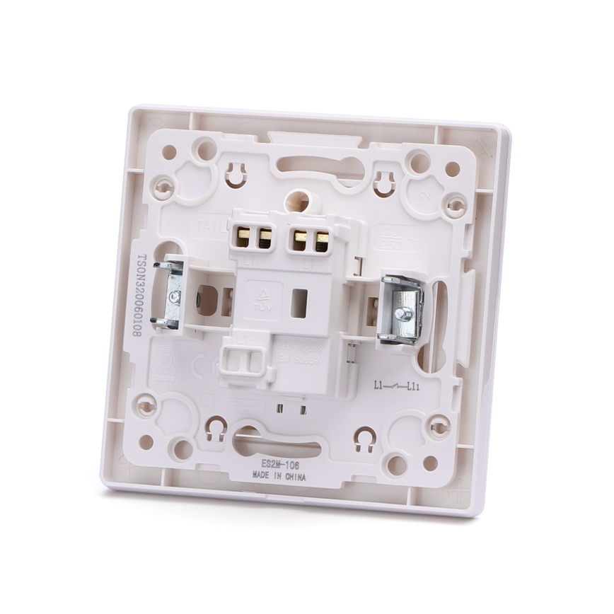 Aigostar - Interruptor sencillo con marco para timbre, blanco