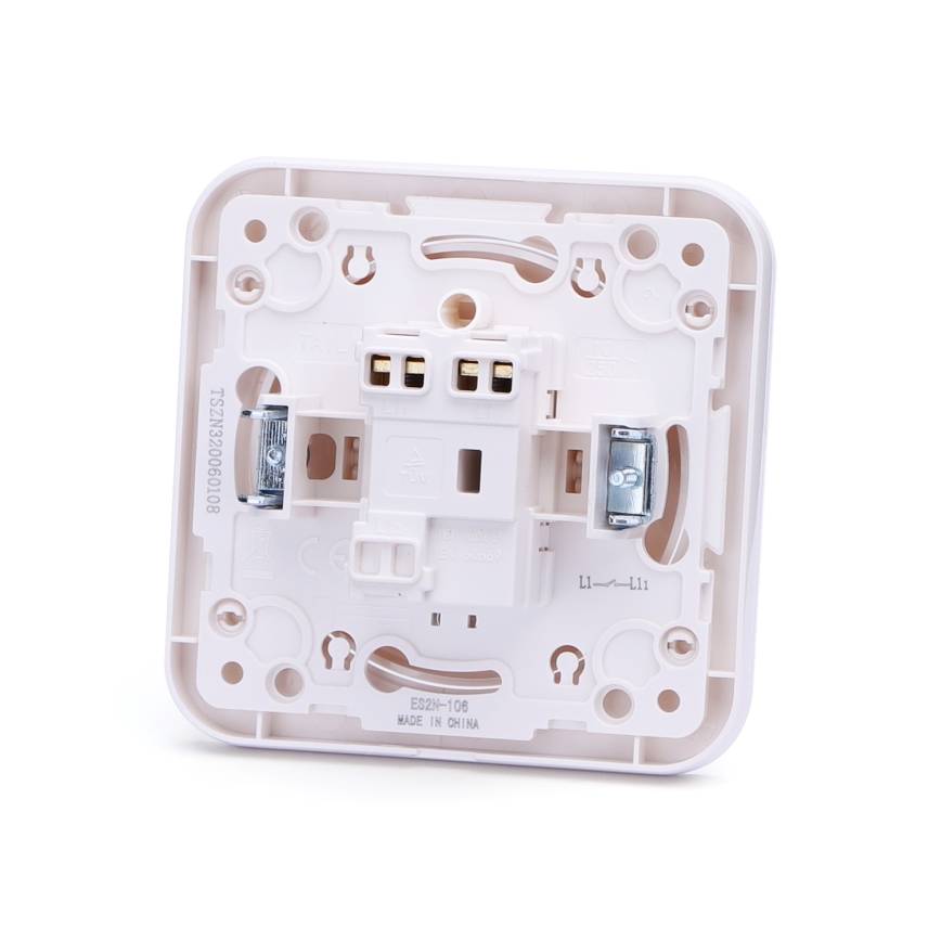 Aigostar - Interruptor sencillo con marco para timbre, blanco