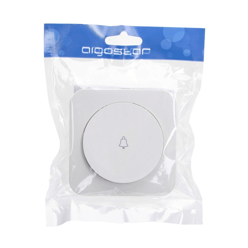 Aigostar - Interruptor sencillo con marco para timbre, blanco