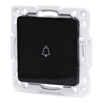 Aigostar - Interruptor sencillo sin marco para timbre, negro