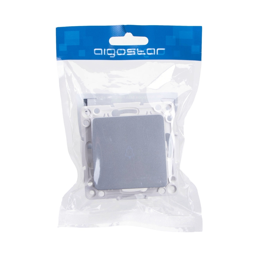 Aigostar - Interruptor sencillo sin marco para timbre, plateado