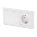 Aigostar - Interruptor simple č. 1 y enchufe SCHUKO 250V con marco blanco
