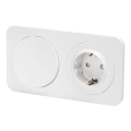 Aigostar - Interruptor unipolar n.º 1 y enchufe SCHUKO 230 V con marco blanco