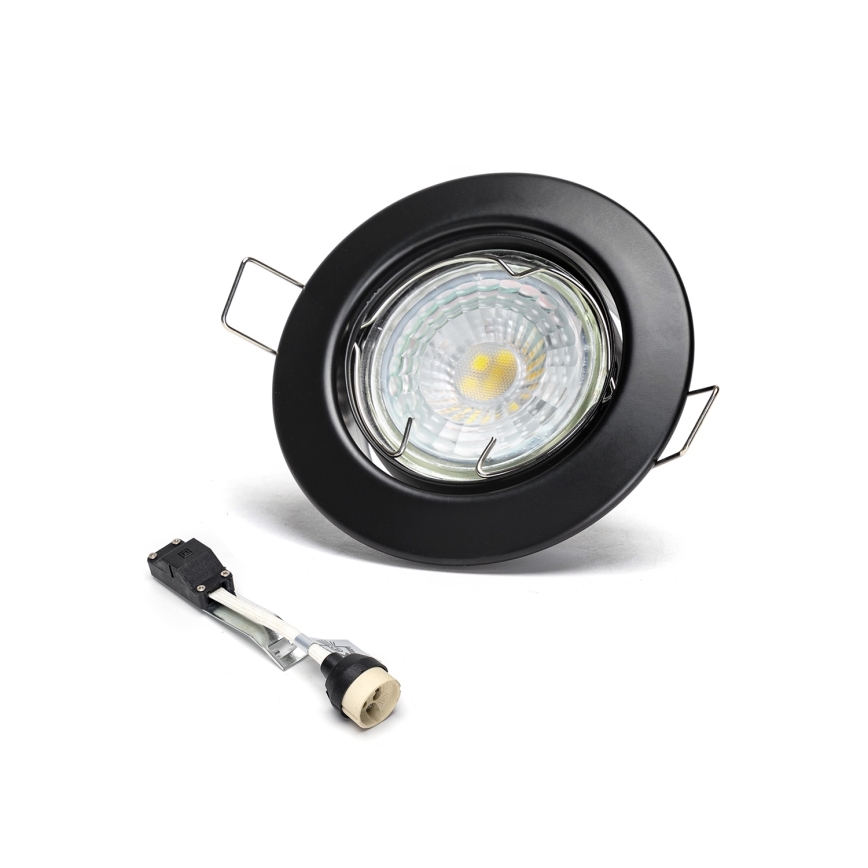 Aigostar - Juego 3x focos empotrables LED 1xGU10/4,5W/230V 4000K negro