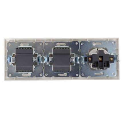 Aigostar - Juego de 2 interruptores domésticos con enchufe SCHUKO 1x16A/250V