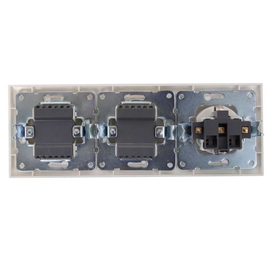 Aigostar - Juego de 2 interruptores domésticos con enchufe SCHUKO 1x16A/250V