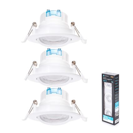 Aigostar - Juego de 3 focos empotrables LED/5W/230V 6500K Ø 8,5 cm blanco