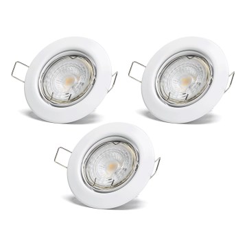Aigostar - Juego de 3 luminarias empotradas LED 1xGU10/4,5W/230V 4000K blanco