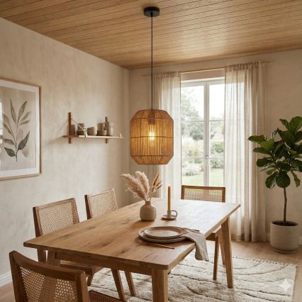 Aigostar - Lámpara colgante 1xE27/60W/230V beige
