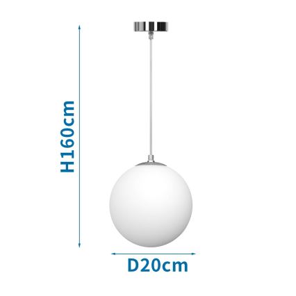 Aigostar - Lámpara colgante con cable 1xE27/40W/230V, Ø 20 cm