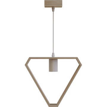 Aigostar - Lámpara colgante de madera con cable, 1xE27/60W/230V, acabado en pino