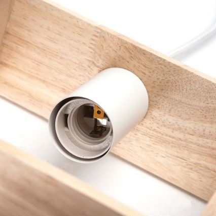 Aigostar - Lámpara colgante LED de madera con cable 1xE27/9W/230V 2200K de pino
