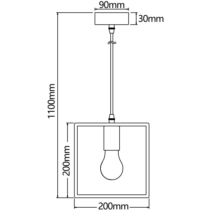 Aigostar - Lámpara colgante LED de madera con cable 1xE27/9W/230V 2200K de pino