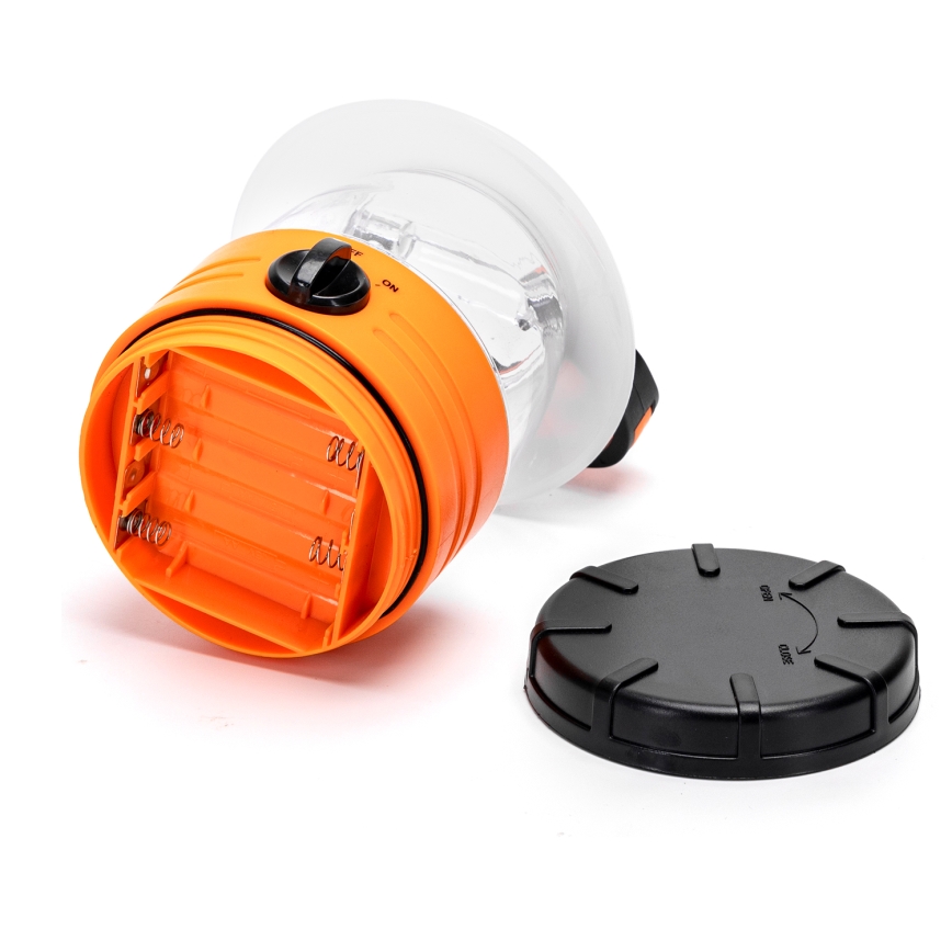 Aigostar - Lámpara de camping LED portátil LED/4xAA naranja