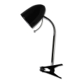 Aigostar -  Lámpara de mesa con clip 1xE27/11W/230V negro/cromo brillante