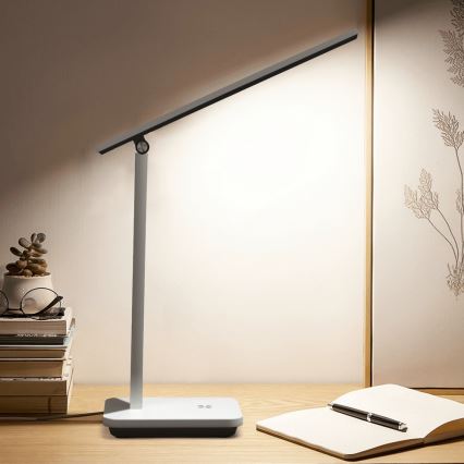 Aigostar - Lámpara de mesa LED regulable LED/5W/5V 3000-6500K blanco/negro